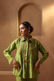 Green embroidered top and pant