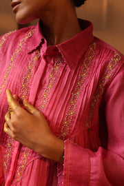 Pink embroidered top and pant