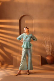 Blue embroidered top and pant