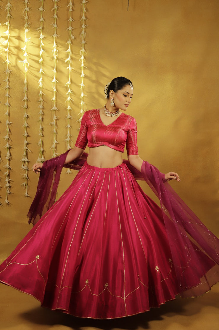 Pink Jaipuri Lehenga Set