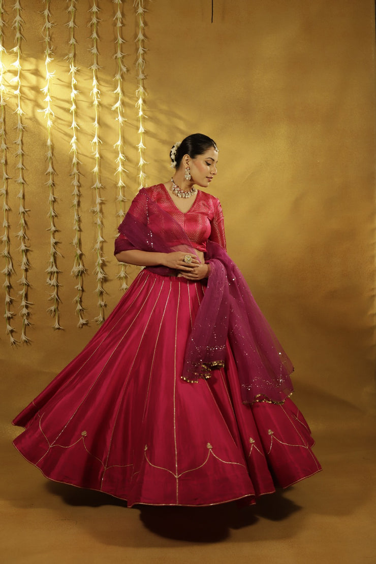 Pink Jaipuri Lehenga Set