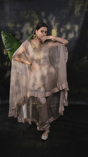 Golden Organza Cape Set