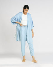 Wrapped in Happiness Blue Kimono Overlay