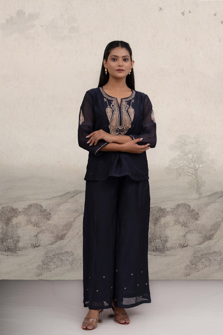 Black meena top and palazzo