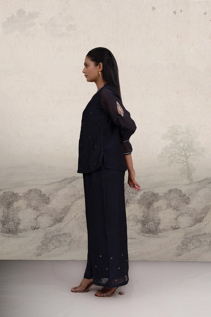Black meena top and palazzo