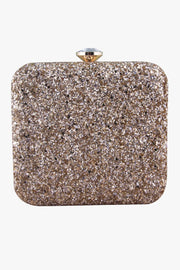 Golden shimmer square clutch