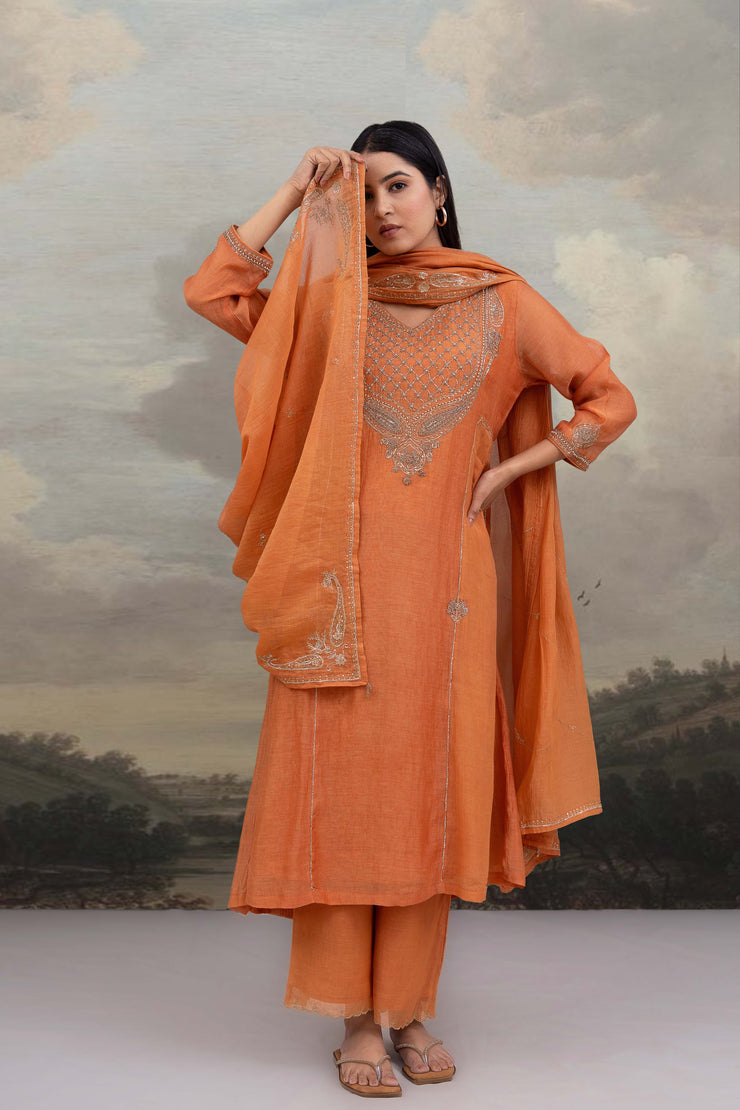Rust Orange Ambia Dress set
