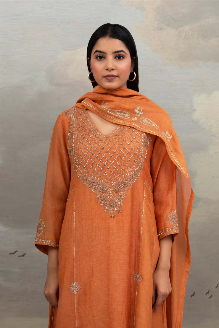 Rust Orange Ambia Dress set