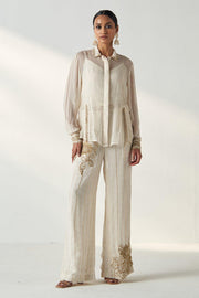 VANI IVORY SHIRT PANT SET