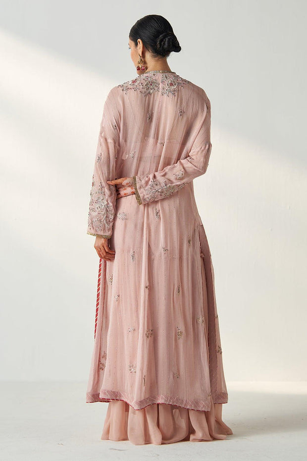 NISHA BLUSH PINK CAPE GHARARA SET