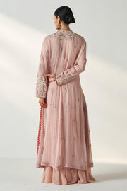 NISHA BLUSH PINK CAPE GHARARA SET