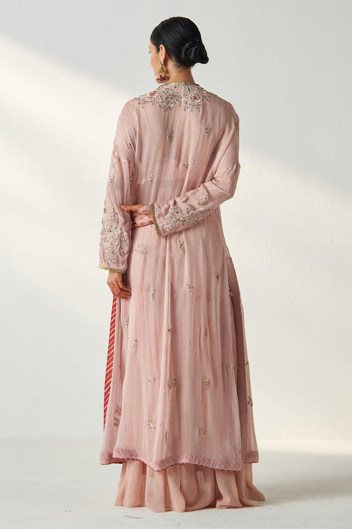 NISHA BLUSH PINK CAPE GHARARA SET