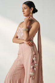 OSHA BLUSH PINK SHARARA SET