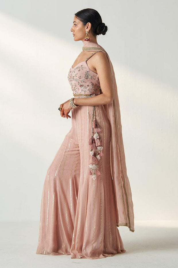 OSHA BLUSH PINK SHARARA SET