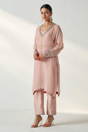 PAKHI BLUSH PINK SHEER KURTA PANT SET