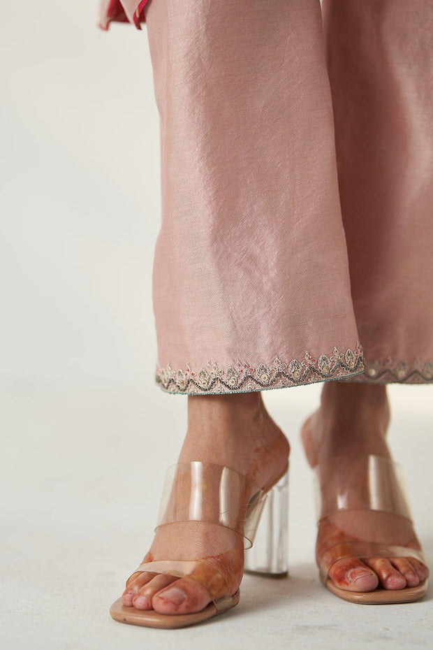 PAKHI BLUSH PINK SHEER KURTA PANT SET