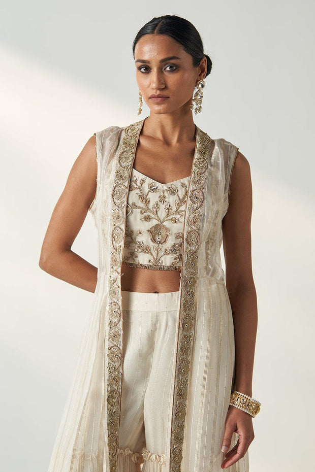 PRISHA IVORY CAPE GHARARA SET