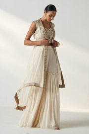 PRISHA IVORY CAPE GHARARA SET