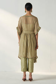 RABHYA GREEN KAFTAN PANT SET