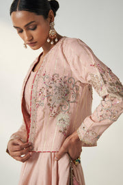 RADHA BLUSH PINK JACKET LEHENGA SET