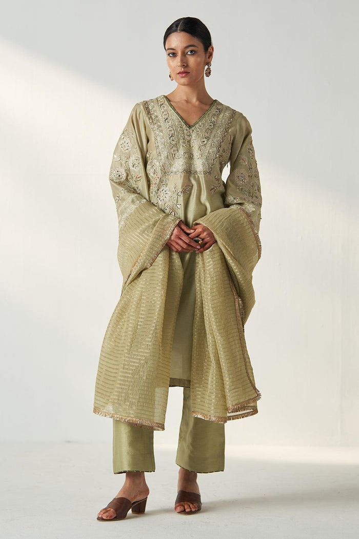 ROOP GREEN KURTA PANT SET