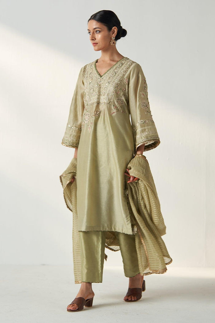 ROOP GREEN KURTA PANT SET