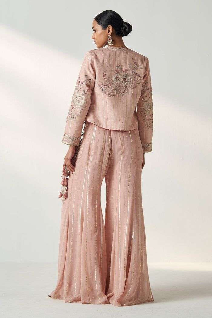 SADHANA BLUSH PINK JACKET SHARARA SET