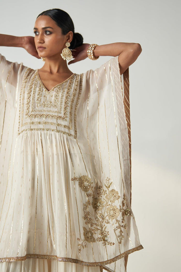 SUHANA IVORY KAFTAN GHARARA SET