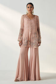 TARA BLUSH PINK SHARARA SET