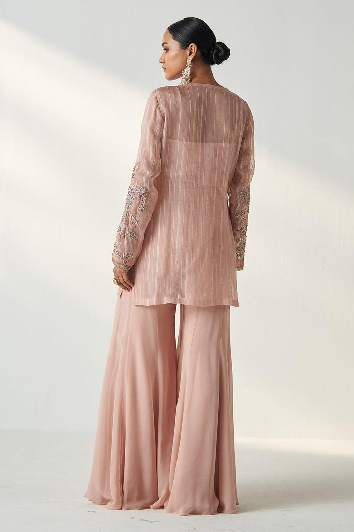 TARA BLUSH PINK SHARARA SET