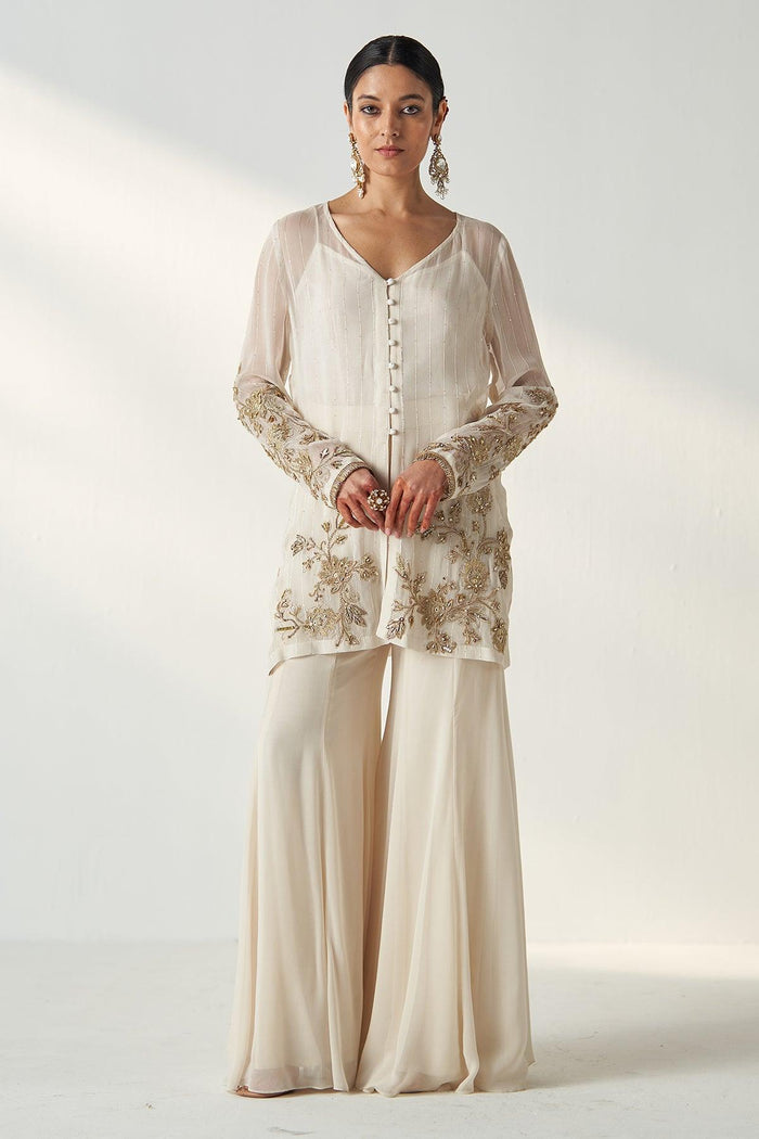 TARA IVORY SHARARA SET