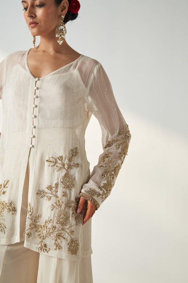 TARA IVORY SHARARA SET