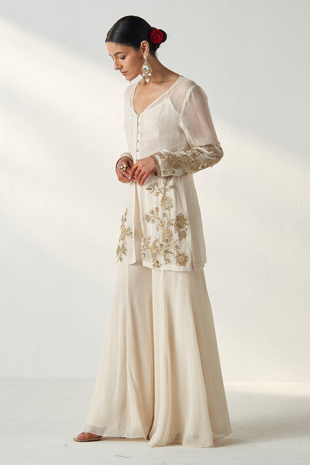 TARA IVORY SHARARA SET