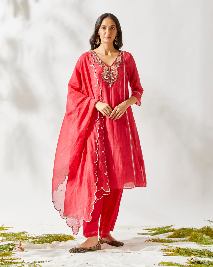 RED JARDIN SUIT – Story Of India