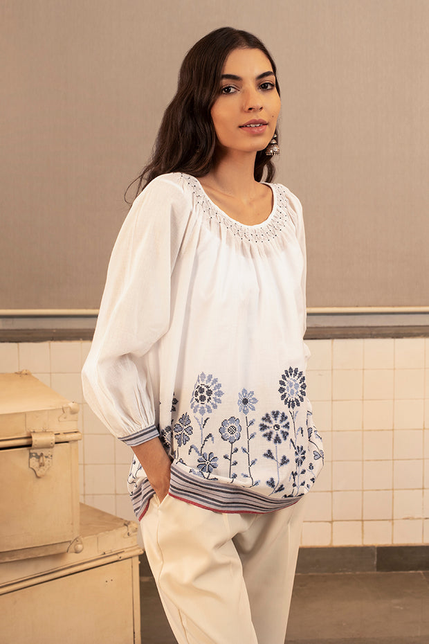Metheny embroidered top