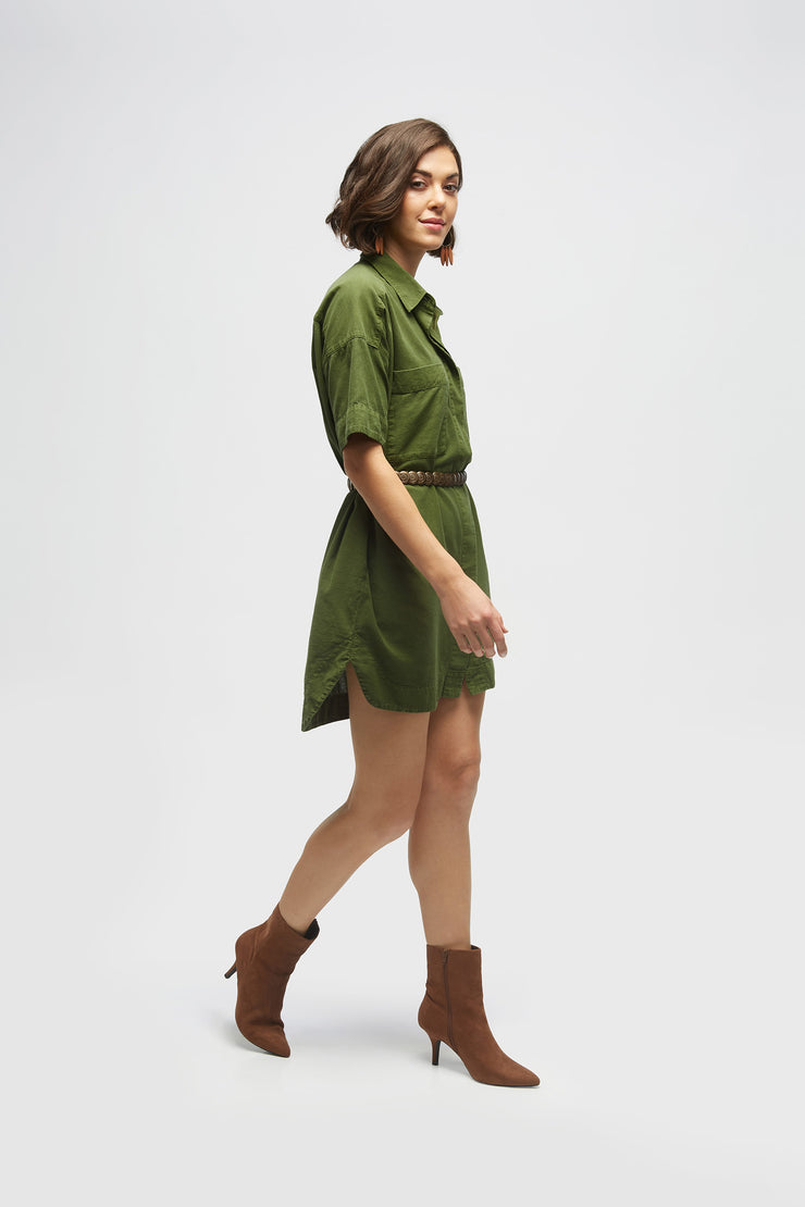 PATCH POCKET SHIRT DRESS