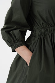 Kosher - Shirt collar waist elastic, two contrast stripe - Green