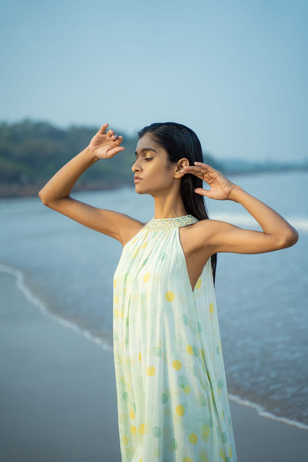 Bokeh High Neck Dress