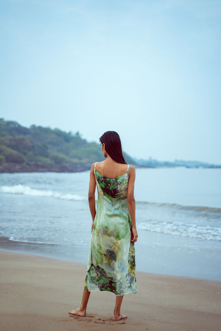 Ocean Glint Slip Dress