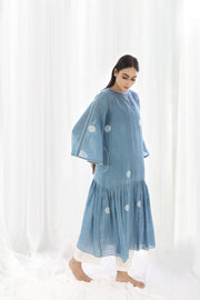 French Blue Drop Waist Dress
