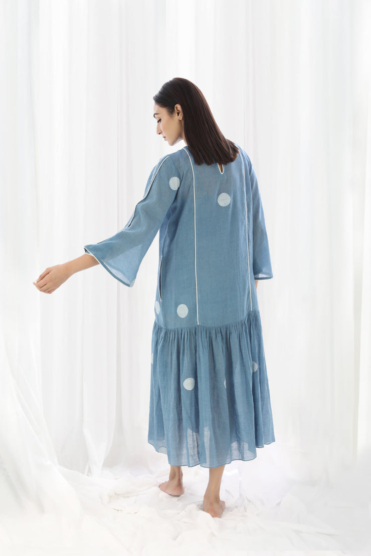 French Blue Drop Waist Dress
