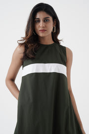 Eurythmic - White patti on chest dress - Green
