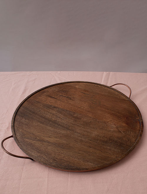 Wooden and copper tray-Story Of India