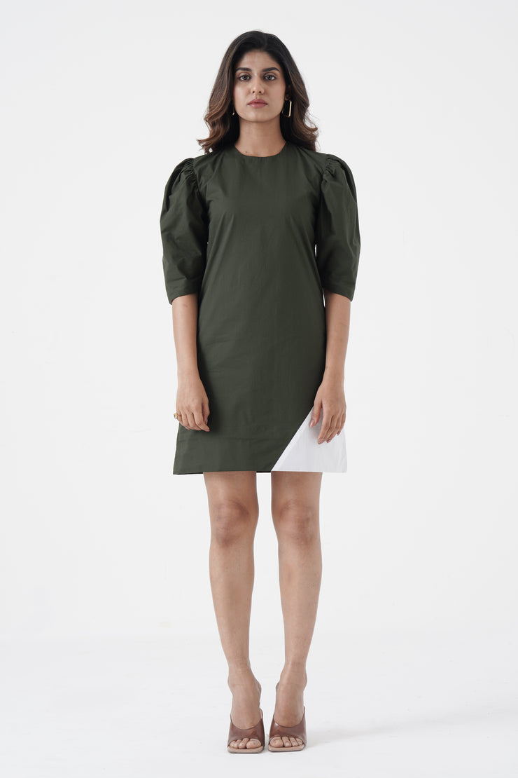Amour Propre - Cowl sleeves chic dress - Green