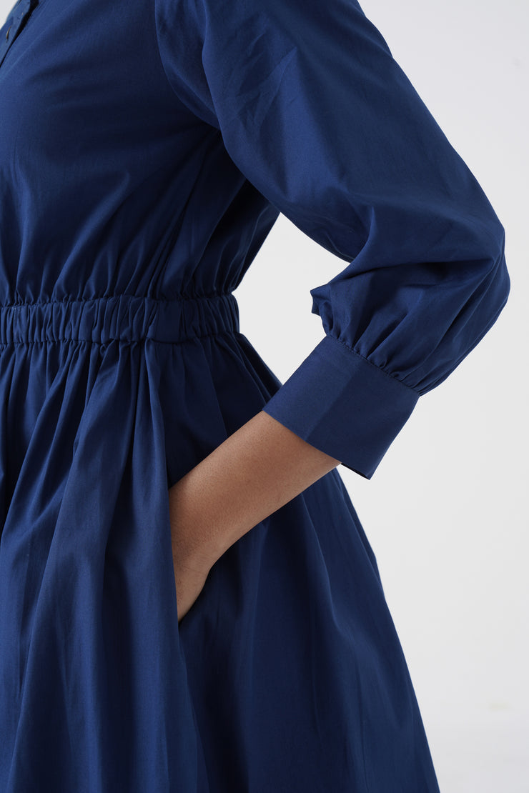 Euphoric - Double button placket dress - Blue