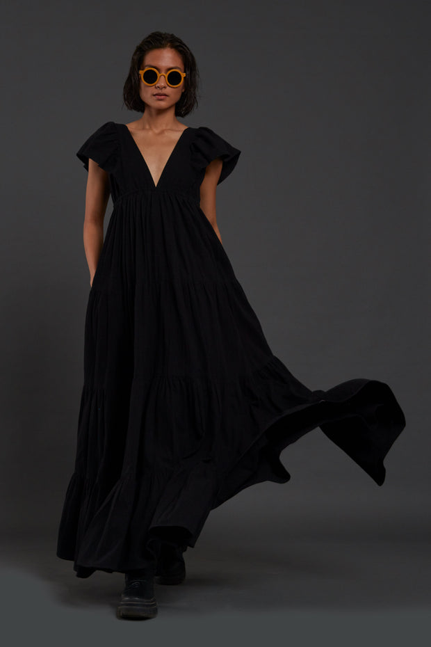 Black Tiered Gown