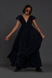 Navy Blue Tiered Gown