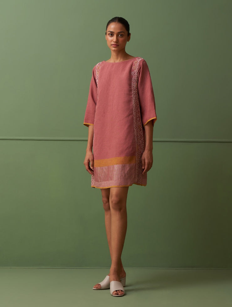 Rachida Hand-Embroidered Dress - Terra