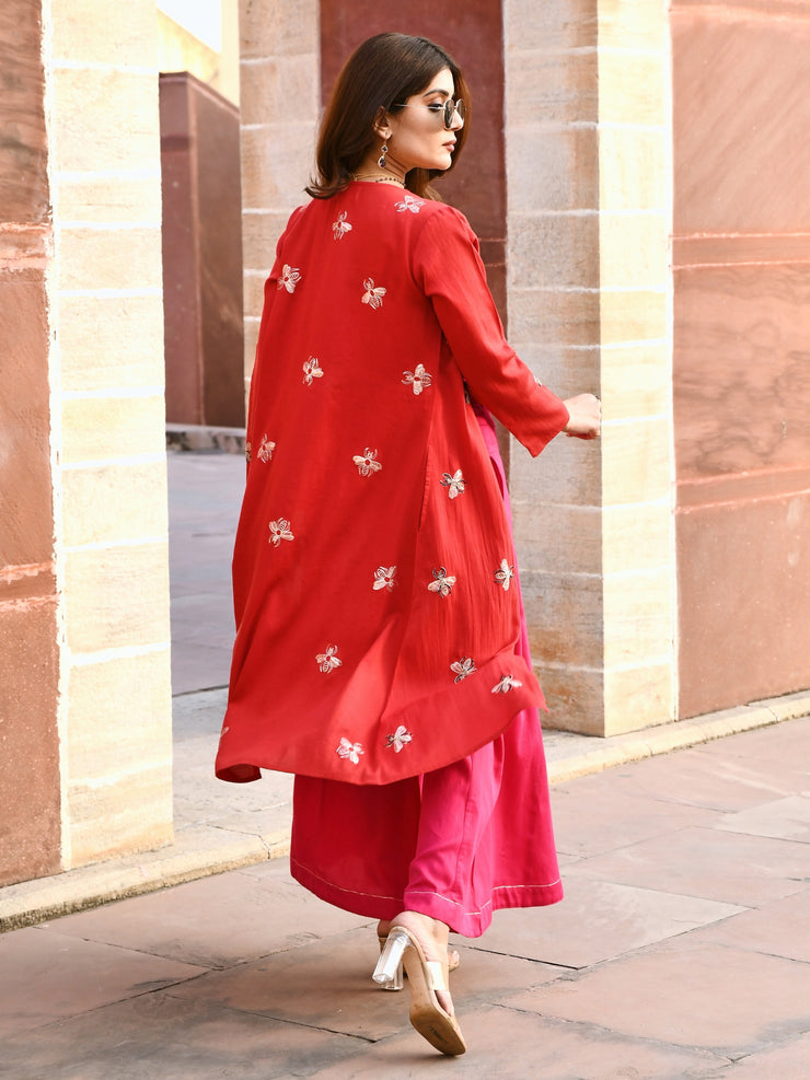 Reva Bug Red Embroidered Cover-up