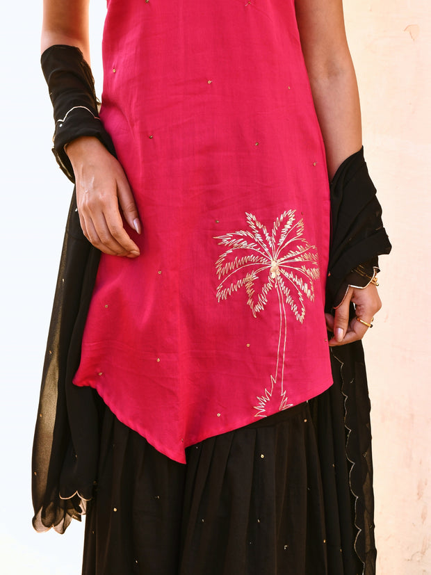 Visha Sequin Embroidered Kurta-Sharara with Dupatta